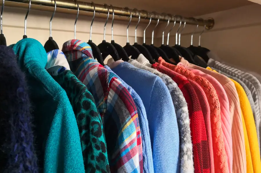 Clothing on a rack