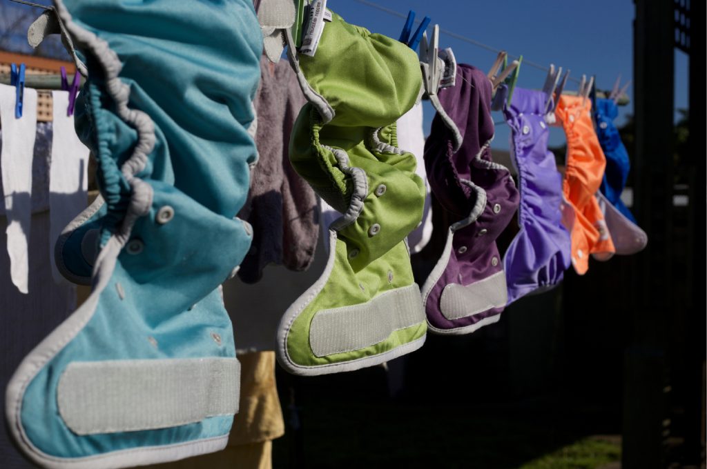 Drying Cloth Nappies on the Washing Line