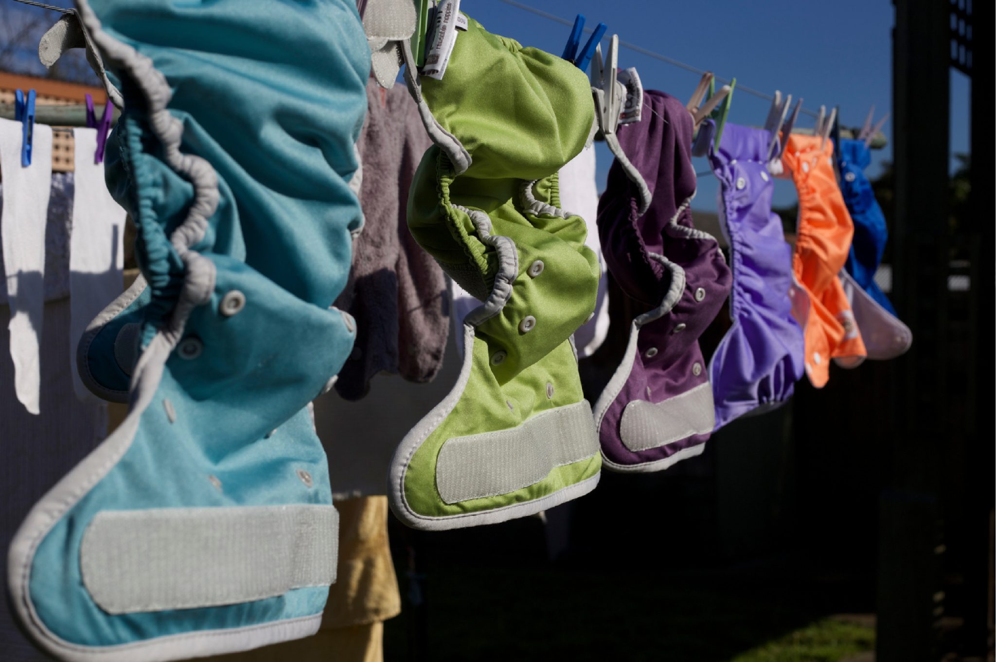 Drying Cloth Nappies on the Washing Line