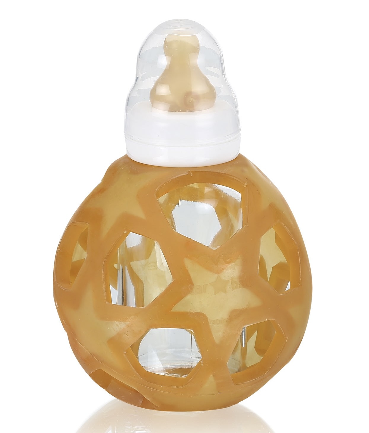 Hevea Glass Baby Bottle & Natural Rubber Star Ball