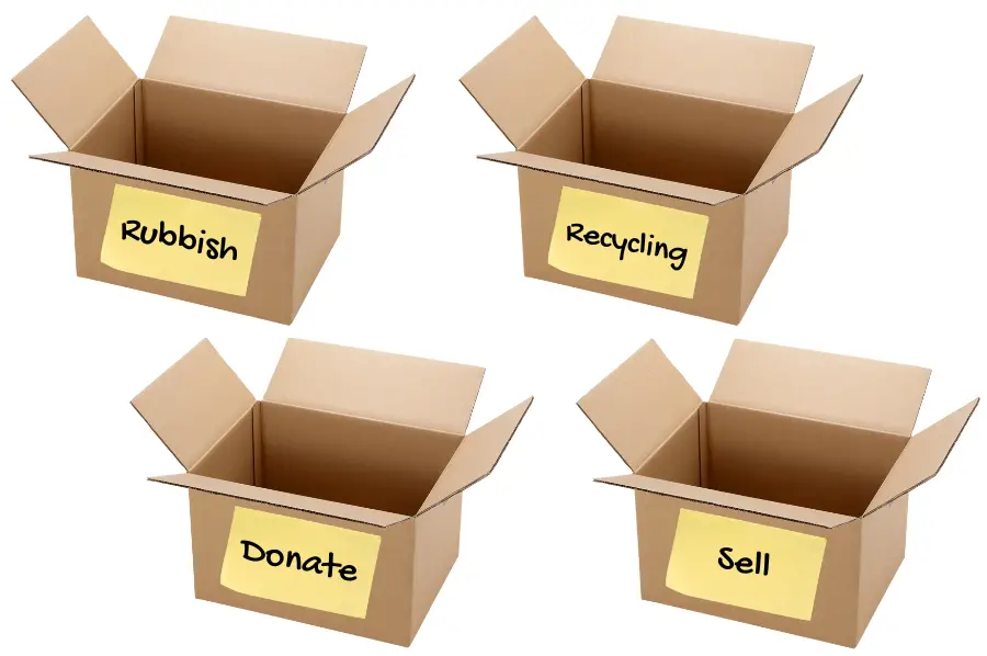 Decluttering Sorting Boxes