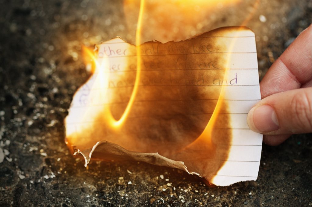 Burning Letter, Paper, Burn & Release