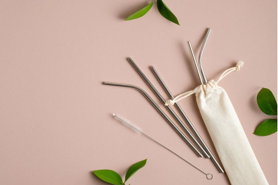 Stainless Steel Straws and Brush