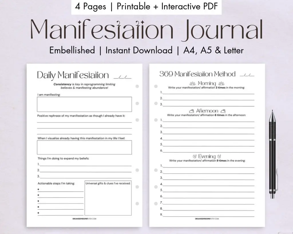 Manifestation Journal (Printable)