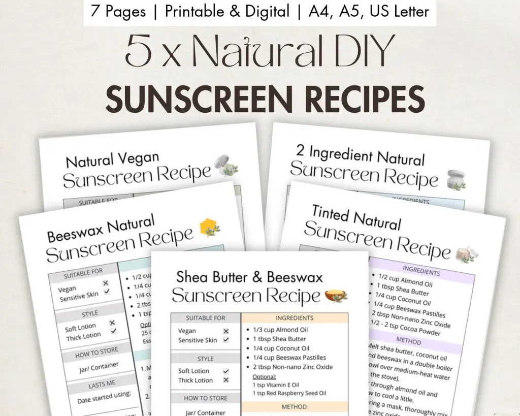 DIY Sunscreen Recipes (Printable)