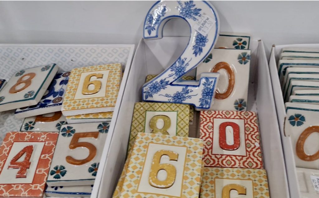 Ceramic Painted Numbers, Op Shop Find, Thrifted Gift Idea