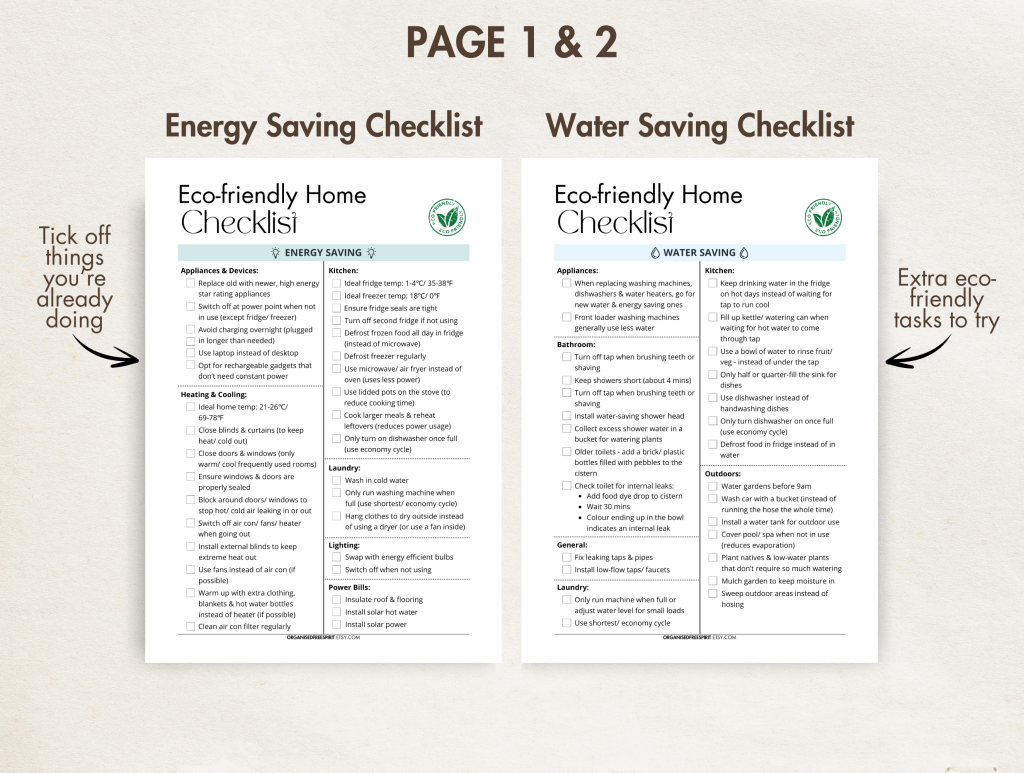 Eco-Friendly Home Checklist Bundle (Energy & Water Saver)