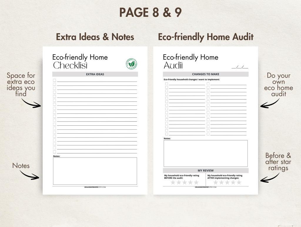 Eco-Friendly Home Checklist Bundle (Extra Ideas & Home Audit)