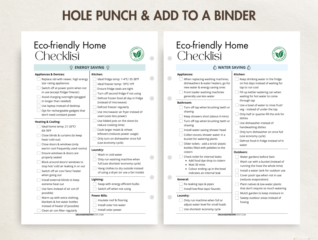 Eco-Friendly Home Checklist Bundle